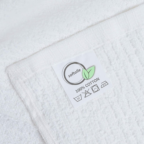 Softolle Kitchen Towels - Pack of 12 Bar Mop Towels, 100% Cotton, 16x19 Inches, Super Absorbent for Home Cleaning