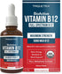 BioActive Vitamin B12 5000 mcg | Sublingual Cherry Flavor, Organic, Vegan | 3 BioActive Forms B12, 60 Servings