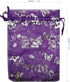 Ankirol 100pcs Sheer Organza Favor Bags - Purple Butterfly Print Drawstring Pouches for Wedding Gift Bags, Samples