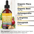 Liberty Lifestyle 4oz Organic Maca Root Liquid Drops with Ashwagandha, Nettle, Fenugreek, Beet Root and L-Arginine