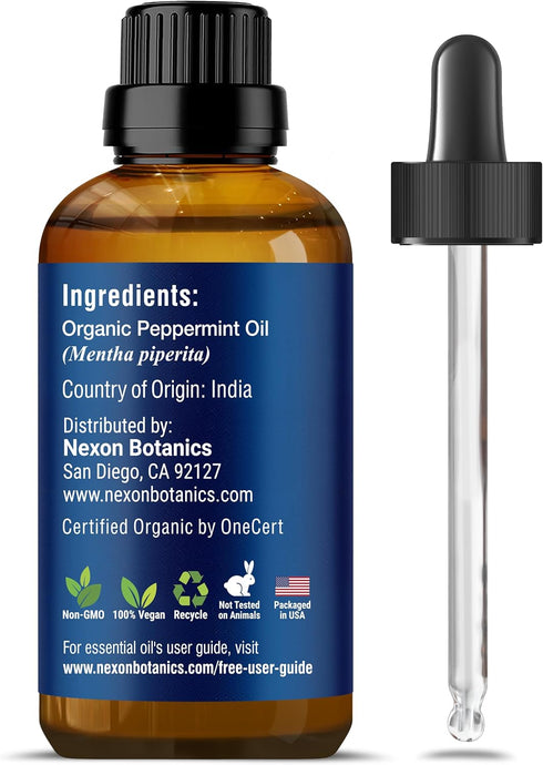 Organic Peppermint Essential Oil 30 ml, Pure Natural Oils for Aromatherapy, DIY, Candle and Soap Making