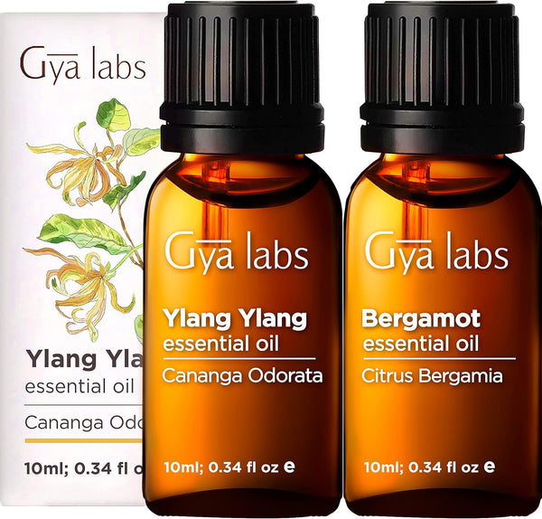 Gya Labs Ylang Ylang Essential Oil & Bergamot Essential Oil - 10ml - 2-in-1 Pack