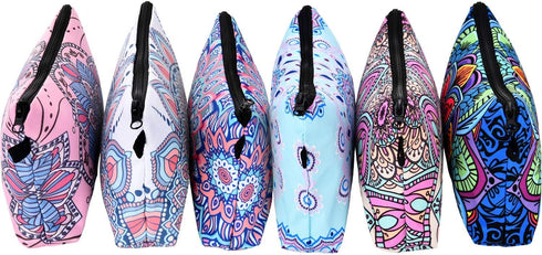 6 Pieces Waterproof Makeup Bag Set, Zippered Travel Packing Bags, Small Cosmetic Accessory Organizer (Multicolor)