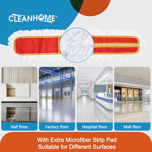 36" Commercial Dust Mops with 59" Extendable Handle, Heavy Duty Wet and Dry Mop for Marble, Tile, Hardwood Floor