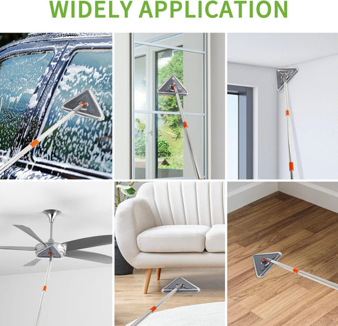 Long Handle Wall Mop 85 Inch, Ceiling Duster Extension Pole 39" to 85", 360° Rotatable Cleaning Tool