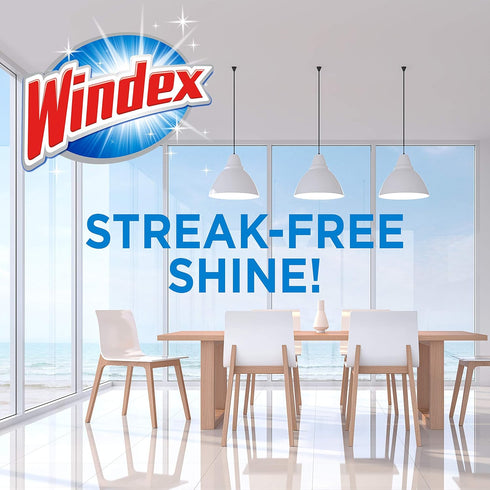 Windex Wipes for Glass Cleaning, Ammonia Free, Pre-Moistened, 25 Count, Crystal Rain Fresh Scent