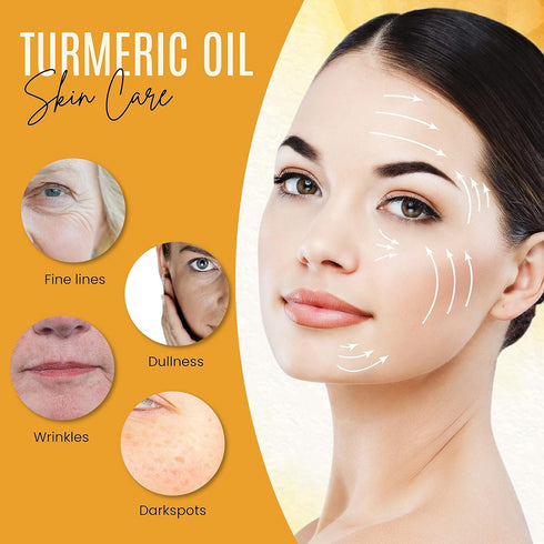 Turmeric Oil + Organic Moisturizer, Reduce Acne, Dark Spot Remover, Hydrate Dry Skin, Anti-Aging Glow Oil for Face,
