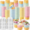 Jingmore 160 Count Paper Ice Cream Cups with Clear Dome Lids Disposable Dessert