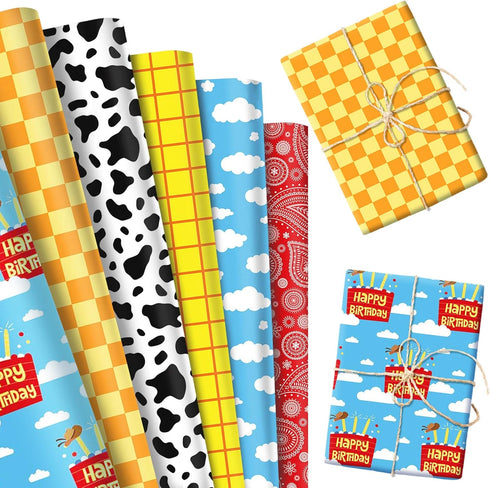 LaVenty Toy Party Supplies Wrapping Paper Cowboy Wrap Paper Desert DIY Craft