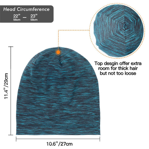 Silk Satin Lined Bonnet Sleep Cap, Adjustable Stay on All Night Hair Wrap Cover for Curly Hair Protection, Heather Lake