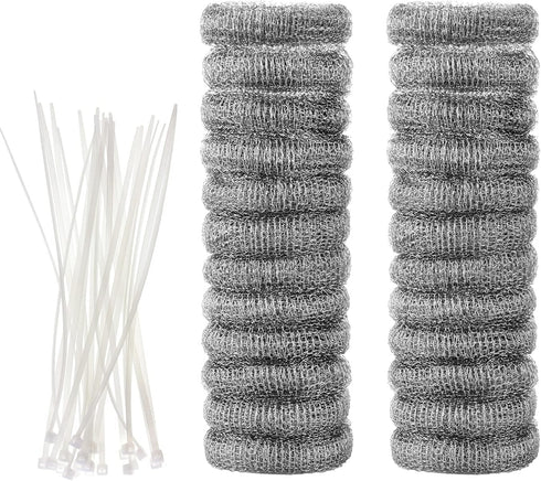 24 Pieces Lint Traps Stainless Steel - Washing Machine Lint Snare Traps with 24 pcs Cable Ties