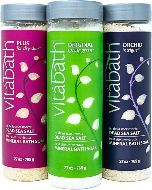 Vitabath Plus for Dry Skin, Mineral Bath Soak with Dead Sea Salts & Botanical Oils, 27 oz