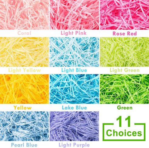 Whaline Green Basket Grass Craft Shredded Tissue Raffia Gift Filler Paper Shreds for DIY Gift Packaging