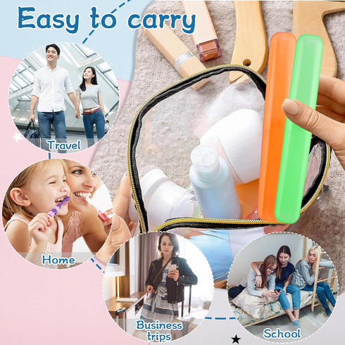 NICEMOVIC 120 Pieces Travel Toothbrush Holder, Portable Plastic Dust Proof Case for Travel, Camping