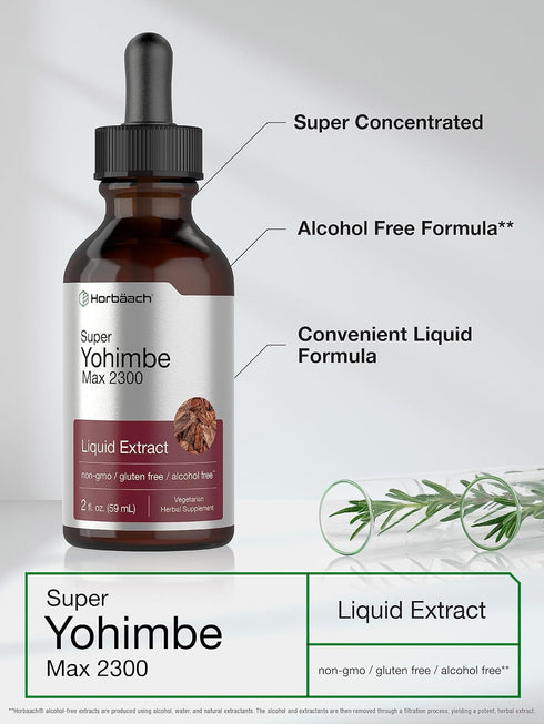 Horbaach Super Yohimbe Bark Extract | 2 Oz | Alcohol and Sugar Free Formula