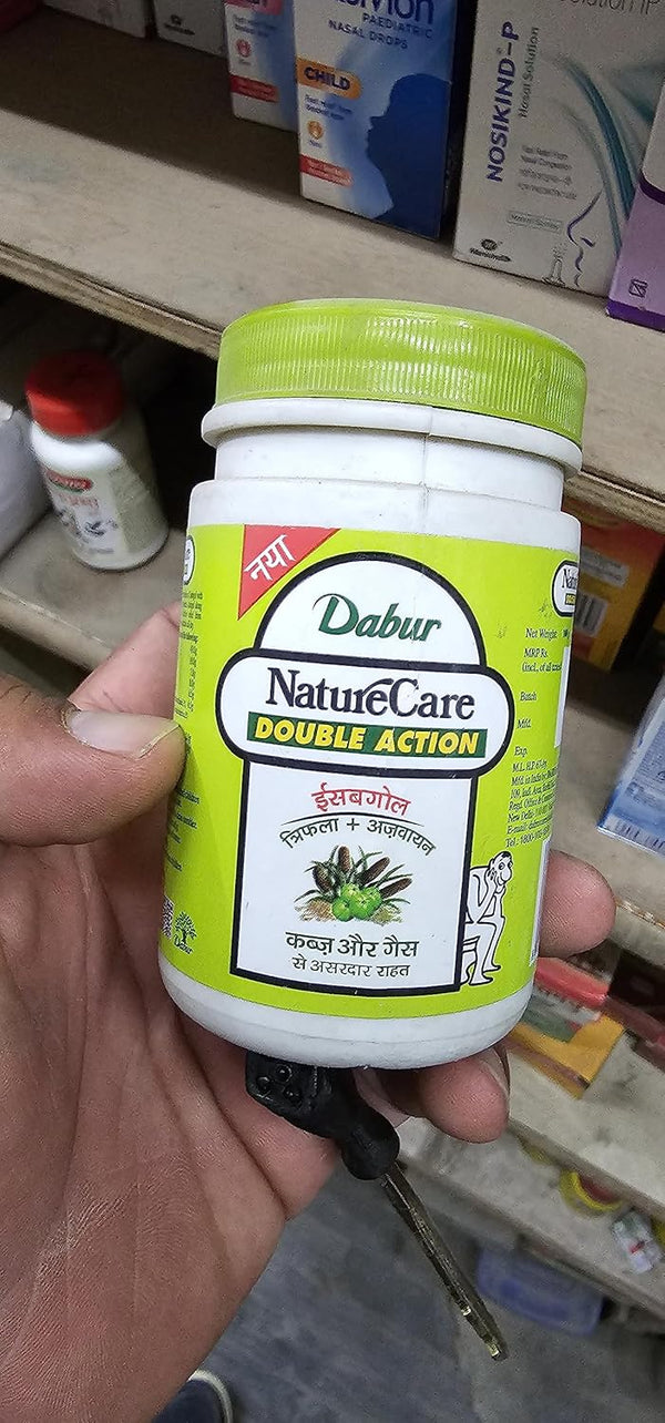 Dabur Naturecare Double Action Isabgol (2 X 100G) - Triphala/Trifala + Ajwain for Constipation & Gas Relief