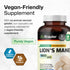 Lions Mane Supplement Capsules - Vegan, Organic Lion’s Mane Mushroom for Cognitive Function | 3 Months Supply