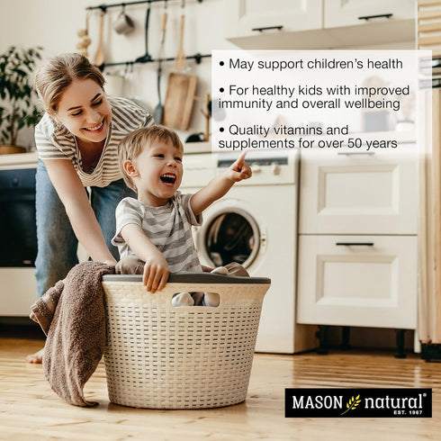 MASON NATURAL Healthy Kids Probiotic with Fiber - 60 Chewables for Healthy Digestive Function