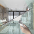 Window Cleaning Squeegee Kit, 14" Squeegee and Microfiber Scrubber with 54" Telescopic Pole for Glass and Shower