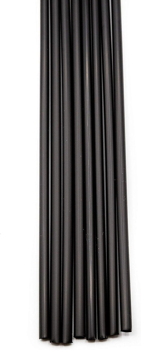Made in USA Pack of 250 Unwrapped BPA-Free Plastic Drinking Straws, Black, 18" X 0.21"