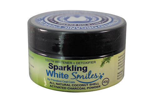Sparkling White Smiles Activated Charcoal Powder for Natural Teeth Whitening, Cleaning and Detoxifying - Coconut Shell