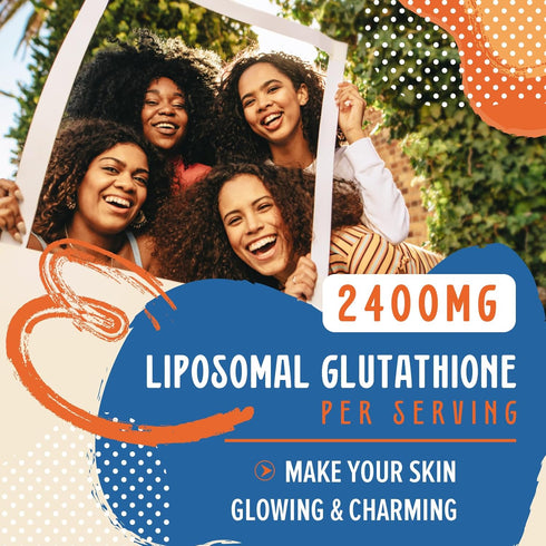 2400MG Liposomal Glutathione Supplement with Vitamin C, Reduced L-Glutathione, 60 Softgels for Immune System