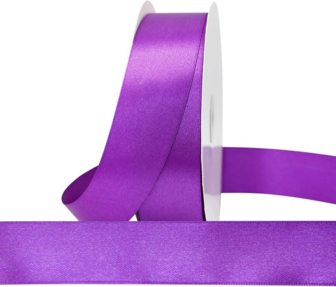 Maclemon Double Face Satin Ribbon, Purple, 1-1/2 Inch Wide, 100 Yards for Gift Wrapping, Weddings, Party