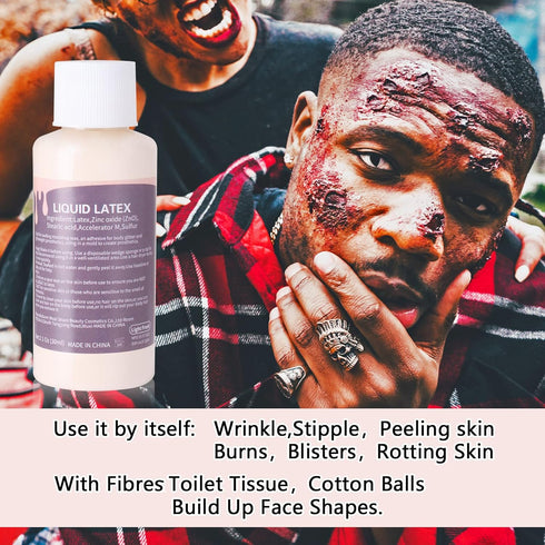 Mysense Liquid Latex Scar Wax SFX Makeup Kit for Fake Scars, Wounds, and Burns with 6 Color Bruise Wheel