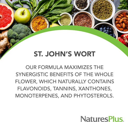 Natures Plus Herbal Actives St John's Wort, 450 mg, 60 Vegan Tablets, Vegetarian Supplement