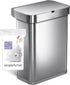 Packs, 20 Count, 50-65 13.2-17.2 simplehuman Code Q Custom Fit Drawstring Trash Bags in Dispenser Liter / Gallon, White