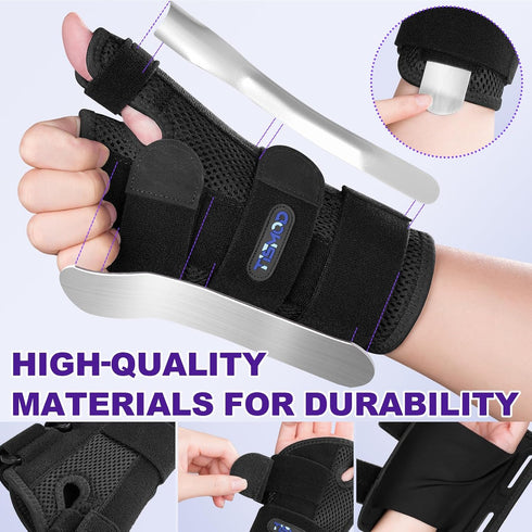 Adjustable Wrist Brace for Carpal Tunnel with Thumb Support, Pain Relief for Arthritis, Tendonitis, De Quervain's
