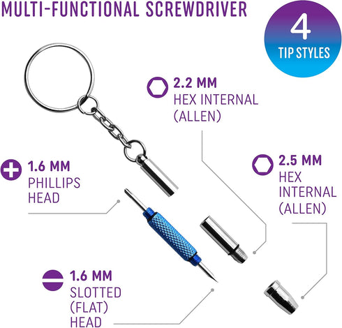 SQV Glasses Repair Kits - 9 Types Replacement Nose Pads, Mini Screws, Stick on Pad, Screwdriver, Anti-Slip Strap,