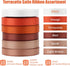 Terracotta Ribbon 3/8 Inch Burnt Orange Satin Ribbon 6 Rolls Assortment Thin Ribbon for Crafts Silk Ribbon for Wedding Baby Shower Decoration Gift Wrapping Invitation Card Tags- 60Yards by DINDOSAL