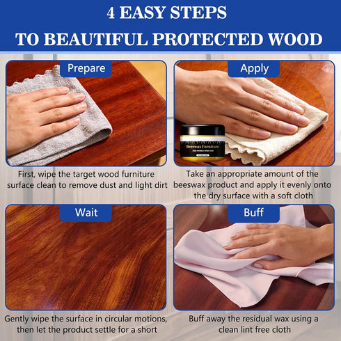Iaolose 2PCS Multipurpose Beeswax Furniture Polish and Cleaner, Beeswax Gleam, Furniture Wax, All-Natural Wood
