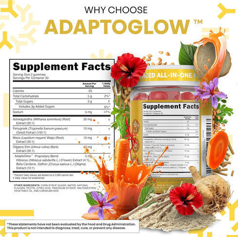 Gummies 60 Gummies Gummy Clean Nutra Maca Root Ashwagandha Fenugreek Slippery Elm Saffron Hibiscus Beta Carotene