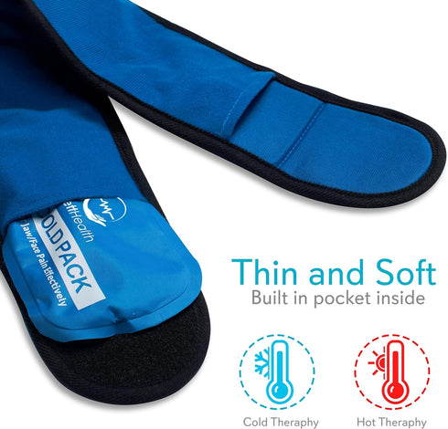 Face Ice Pack Wrap for TMJ Relief - 4 Reusable Hot & Cold Gel Packs for Mouth, Oral & Facial Surgery Pain