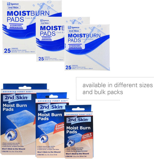 Spenco 2nd Skin Moist Burn Pads, Small (1.5 x 2 Inches), 6-Count