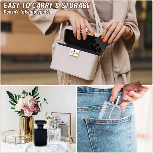 Luxsego Perfume Bottle Atomizer - 30ML/1oz Refillable Fine Mist Spray Bottles with Storage Bag & Funnels