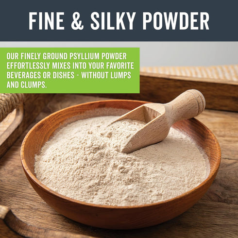 Viva Naturals Organic Psyllium Husk Powder, 10 oz - Finely Ground Superfood, Good Source of Fiber for Baking