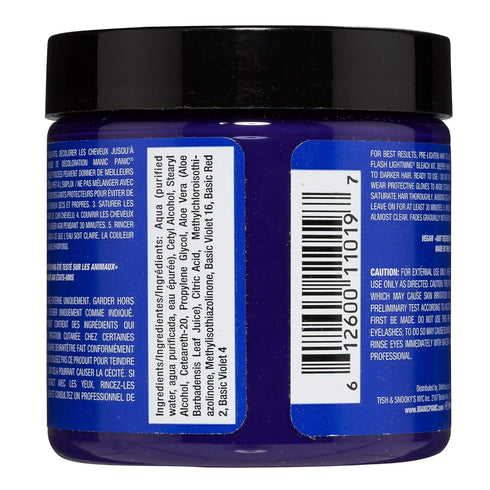 MANIC PANIC Classic Lie Locks Semi Permanent Hair Color - Medium Indigo Purple Hair Dye, Vegan & Cruelty-Free (4oz)
