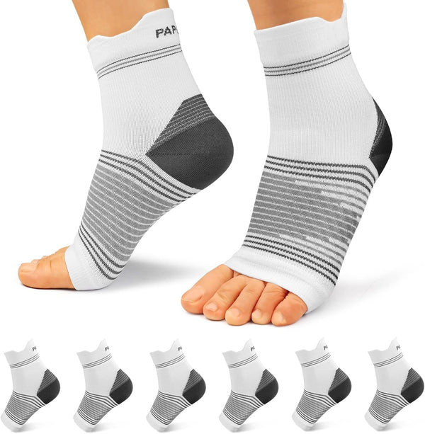PAPLUS Ankle Brace Compression Socks, 6 Pairs for Men Women, Plantar Fasciitis with Foot Arch Support for Pain Relief