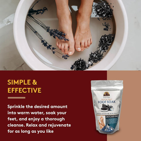 OKAY Himalayan Black Salt Detoxifying Foot Soak, 16 oz, Cleanse - Refresh - Relax for All Skin Types