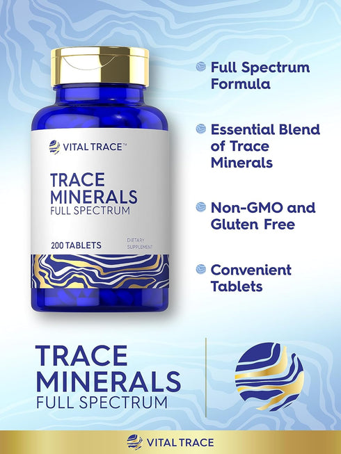 Carlyle Trace Minerals | 200 Tablets - Full Spectrum Supplement | Non-GMO & Gluten Free Complex