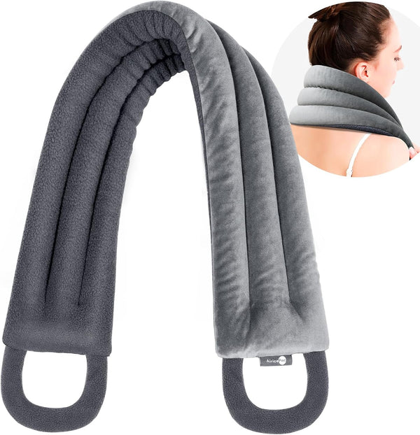 Microwave Heating Pad for Neck and Shoulders, 33 x 5" Moist Heat Pack, Reusable Herbal Nature Calming Portable Grey