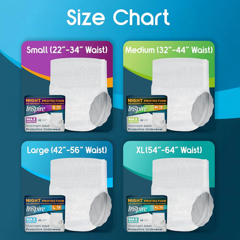 Inspire Adult Diapers Women or Men - MAX Absorbency | Our Most Absorbent and Dry, Incontinence Underwear for Women