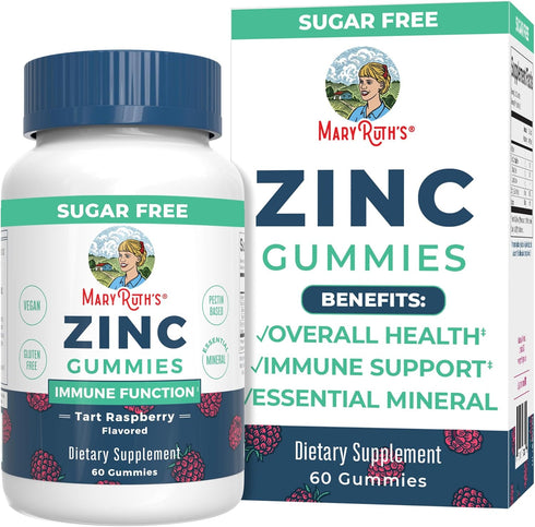Zinc Gummies by MaryRuth's - Immune Support Supplement for Overall Health, Vegan, 30 Servings