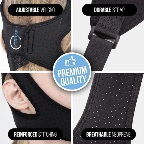 Chin Strap for Sleeping - Anti Snoring Device for Men and Women, Double Airflow Jaw Strap, Medium for CPAP Users