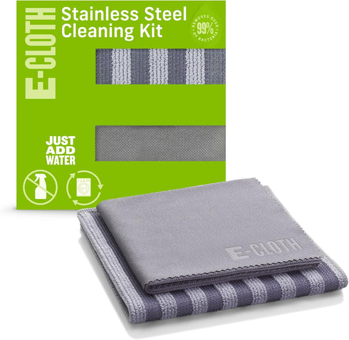 E-Cloth Stainless Steel Cleaning Kit for Home Appliances, Washable and Reusable, 100 Wash Promise