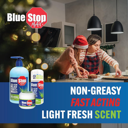 Blue Stop Max Muscle & Joint Relief Gel, Fast-Acting Cream for Sore Muscle, 2 Oz Jar