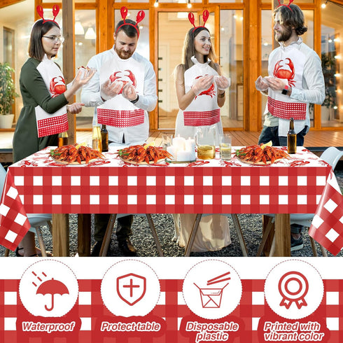 Set Chicingyou Crawfish Boil Party - Includes Table Cover, Gloves & Lobster Bibs